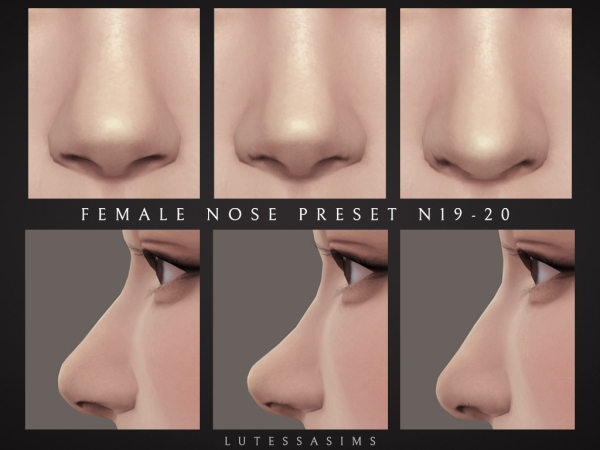 Mix Female nose presets N19 21 - The Sims 4 Custom Content