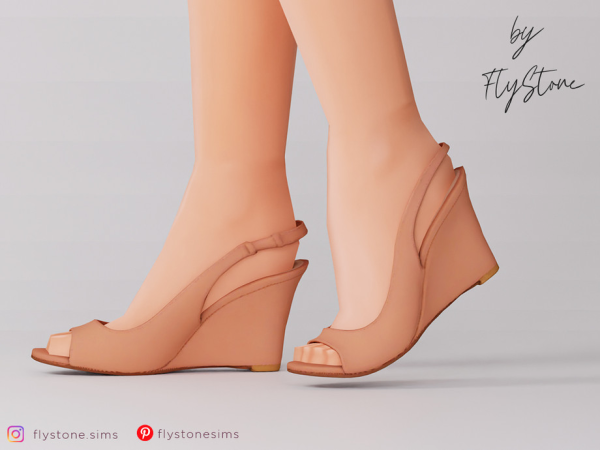 Maxis Match Female Peep Toe Wedge Heels by FlyStone - The Sims 4 Custom Content