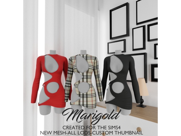 Alpha MARIGOLD TS4_SAFIRA DRESS - The Sims 4 Custom Content
