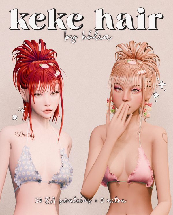 Maxis Match keke hair by simsfinds - The Sims 4 Custom Content