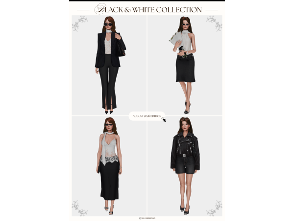 Mix 𝐁𝐥𝐚𝐜𝐤 𝐖𝐡𝐢𝐭𝐞 𝐂𝐨𝐥𝐥𝐞𝐜𝐭𝐢𝐨𝐧 by willowbeesims - The Sims 4 Custom Content