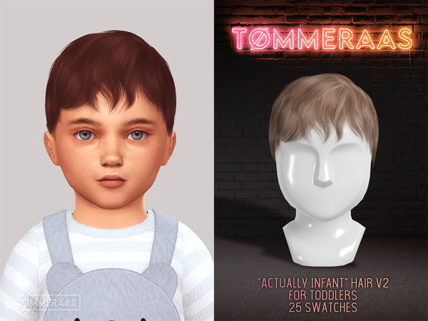 Alpha TØMMERAAS Actually Infant Hair V2 for Toddlers - The Sims 4 Custom Content