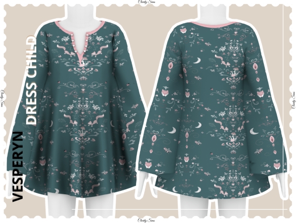 Alpha Vesperyn Dress Child - The Sims 4 Custom Content