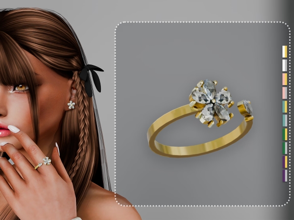 Alpha Aurelia Flower Ring - The Sims 4 Custom Content