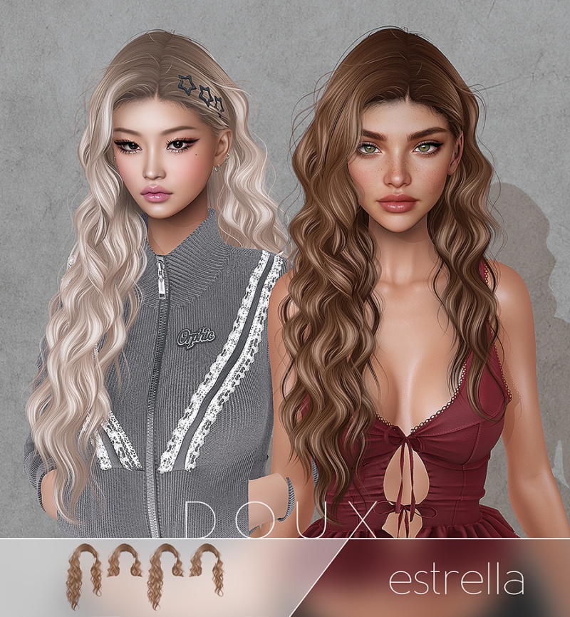 Alpha DOUX Estrella Hairstyle by douxhair - The Sims 4 Custom Content