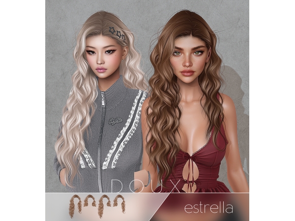 Alpha DOUX Estrella Hairstyle - The Sims 4 Custom Content