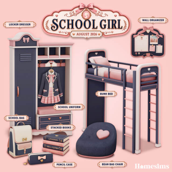 Maxis Match School Girl by simsfinds - The Sims 4 Custom Content