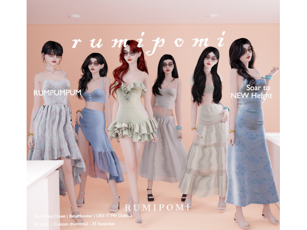 Alpha Rumpumpum_BabyMonster I LIKE IT MV Outfit 2 - The Sims 4 Custom Content