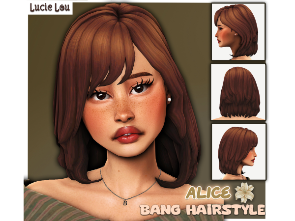 Maxis Match Alice Bang Hairstyle by LucieLouSims - The Sims 4 Custom Content