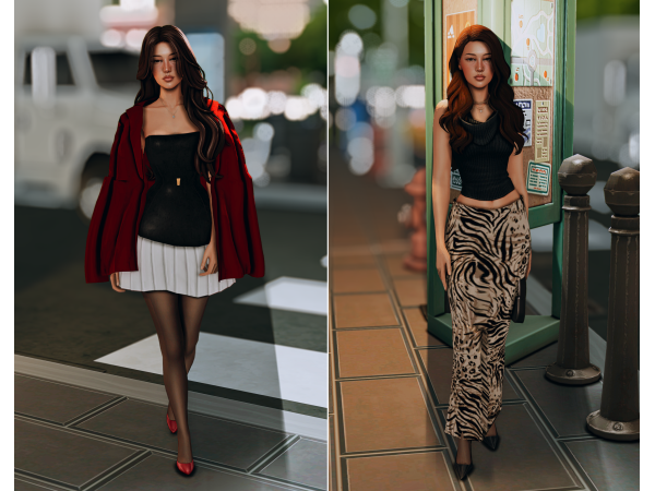 Mix Stroll In The City Lookbook by lunariesimss - The Sims 4 Custom Content