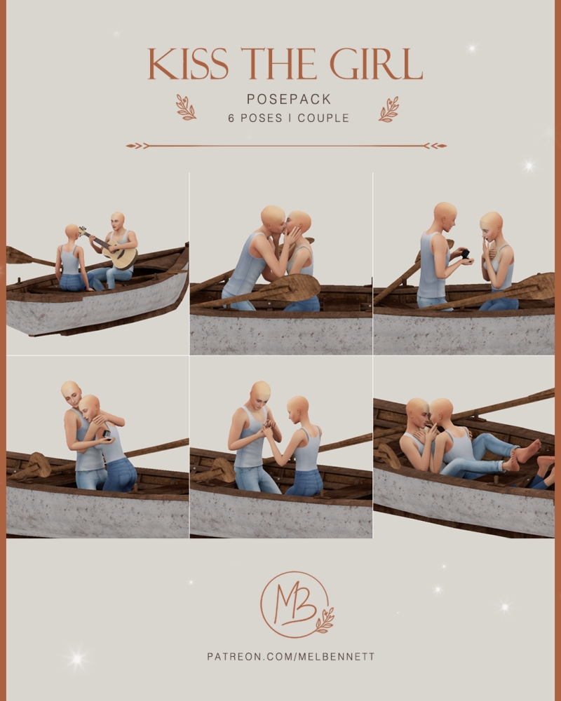 Mix Kiss the Girl Posepack by melbennett - The Sims 4 Custom Content