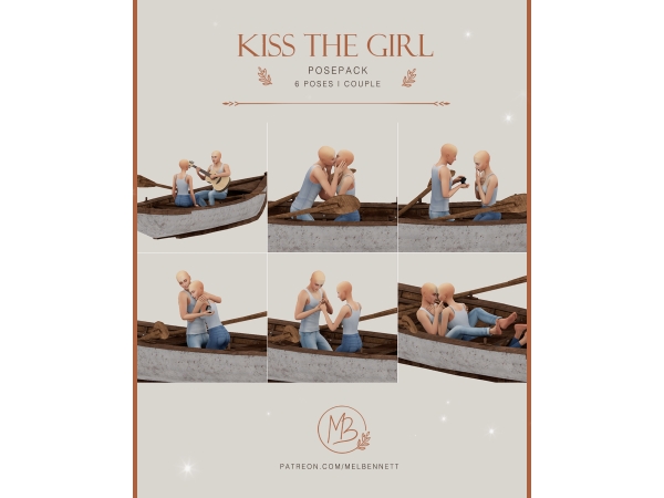 Mix Kiss the Girl Posepack - The Sims 4 Custom Content
