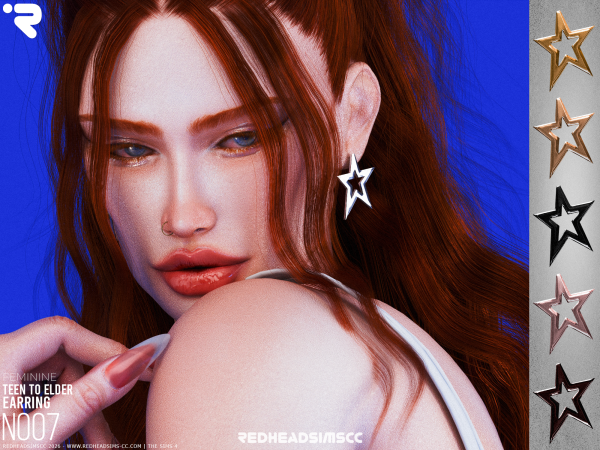 Alpha AF EARRING N007 - The Sims 4 Custom Content