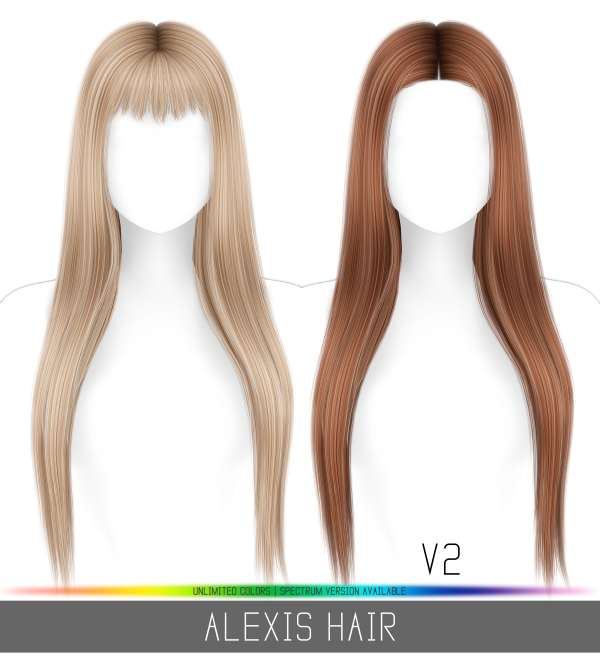 Alpha ALEXIS HAIR by simsfinds - The Sims 4 Custom Content