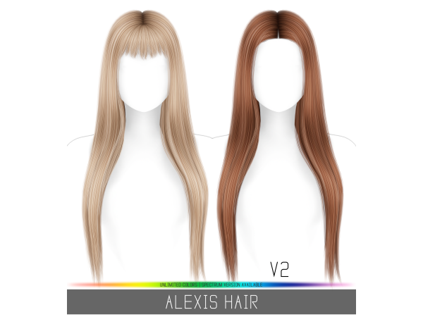 Alpha ALEXIS HAIR by simpliciaty - The Sims 4 Custom Content
