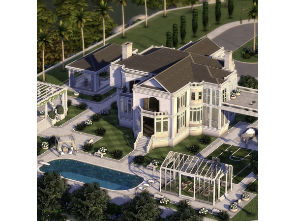 Maxis Match THE WHITE ESTATE by axiisims - The Sims 4 Custom Content