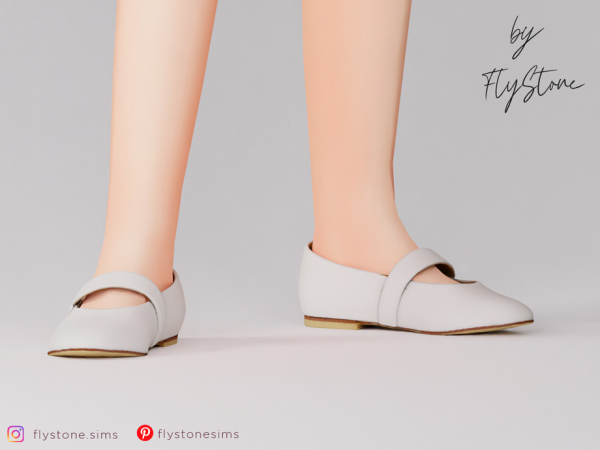Maxis Match Child Mary Jane Flats by FlyStone - The Sims 4 Custom Content