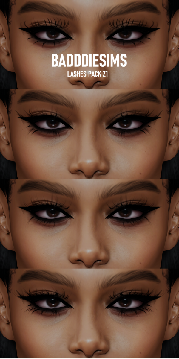 Alpha BADDDIESIMS 3D LASHES PACK Z1 by simsfinds - The Sims 4 Custom Content