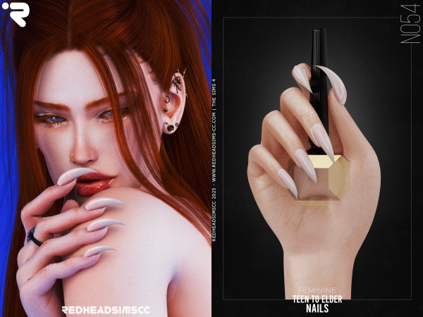 Alpha AF NAILS N054 - The Sims 4 Custom Content