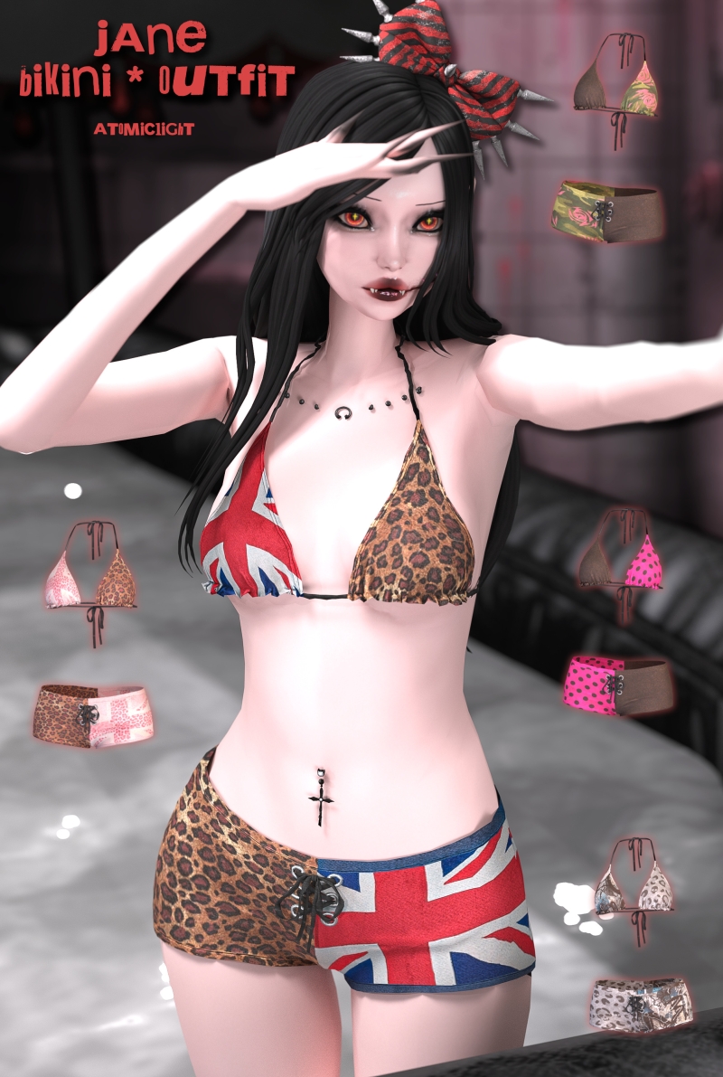 Alpha Jane swimwear outfit - The Sims 4 Custom Content