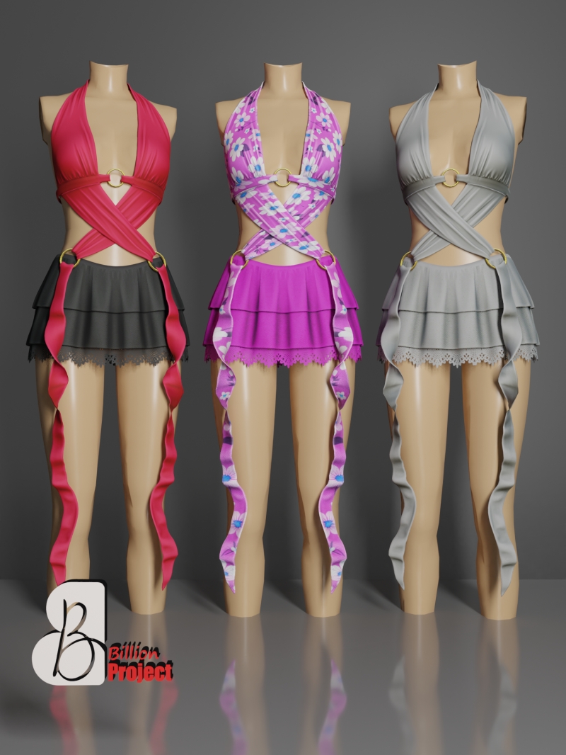 Alpha BillionProject Medisa Short Dress by billion_project666 - The Sims 4 Custom Content