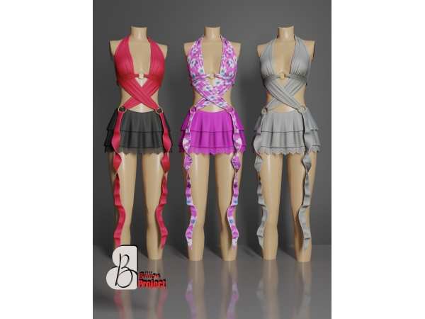 Alpha BillionProject Medisa Short Dress - The Sims 4 Custom Content