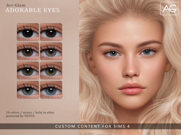 Alpha Avi Glam Adorable Eyes by VentaStudio - The Sims 4 Custom Content