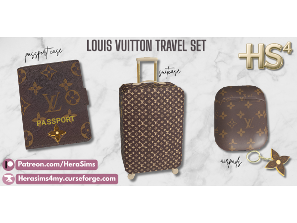 Alpha Louis Vuitton Travel set - The Sims 4 Custom Content
