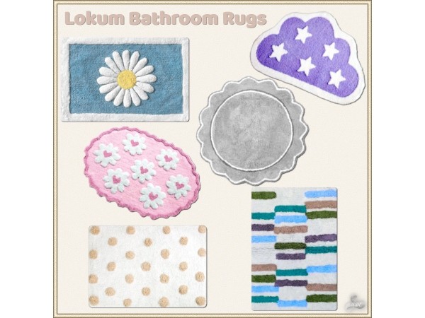 Maxis Match Lokum Bathroom Rugs - The Sims 4 Custom Content