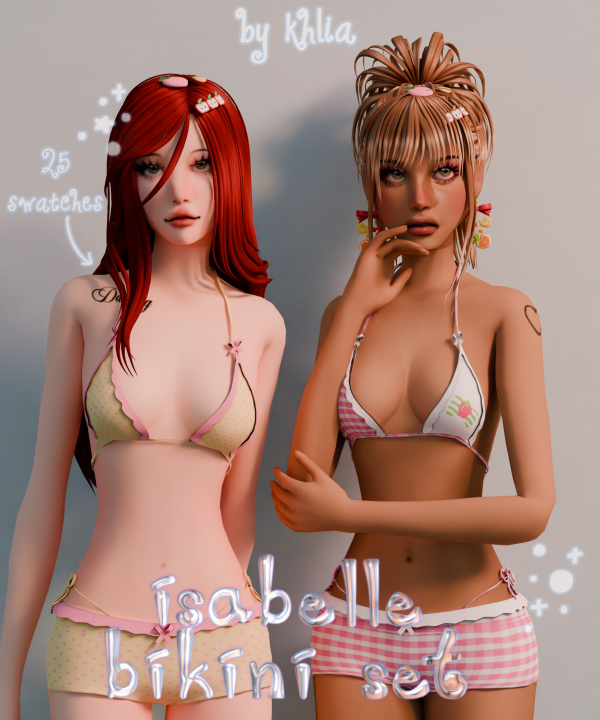 Maxis Match isabelle bikini set by simsfinds - The Sims 4 Custom Content