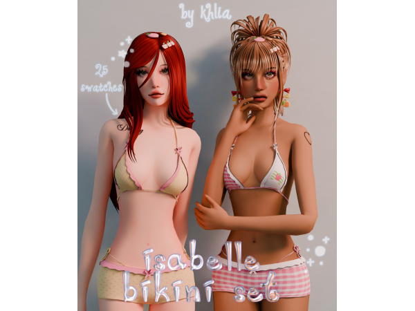 Maxis Match isabelle bikini set by khlia - The Sims 4 Custom Content