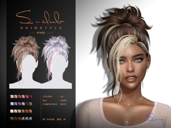 Alpha Lazy updo hairstyle(071022Sara) CLUB Club by S - The Sims 4 Custom Content