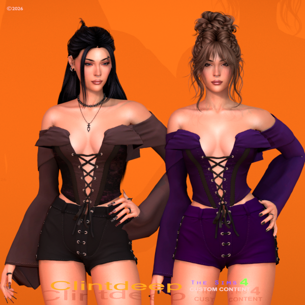 Alpha Clintdeep Veloria Outfit Set by clintdeep - The Sims 4 Custom Content