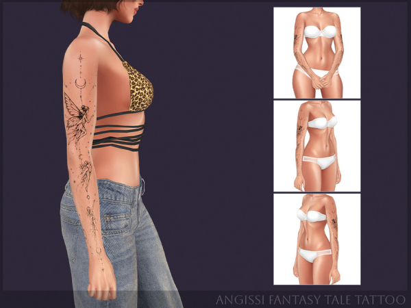Mix Fantasy Tale Tattoo by ANGISSI - The Sims 4 Custom Content