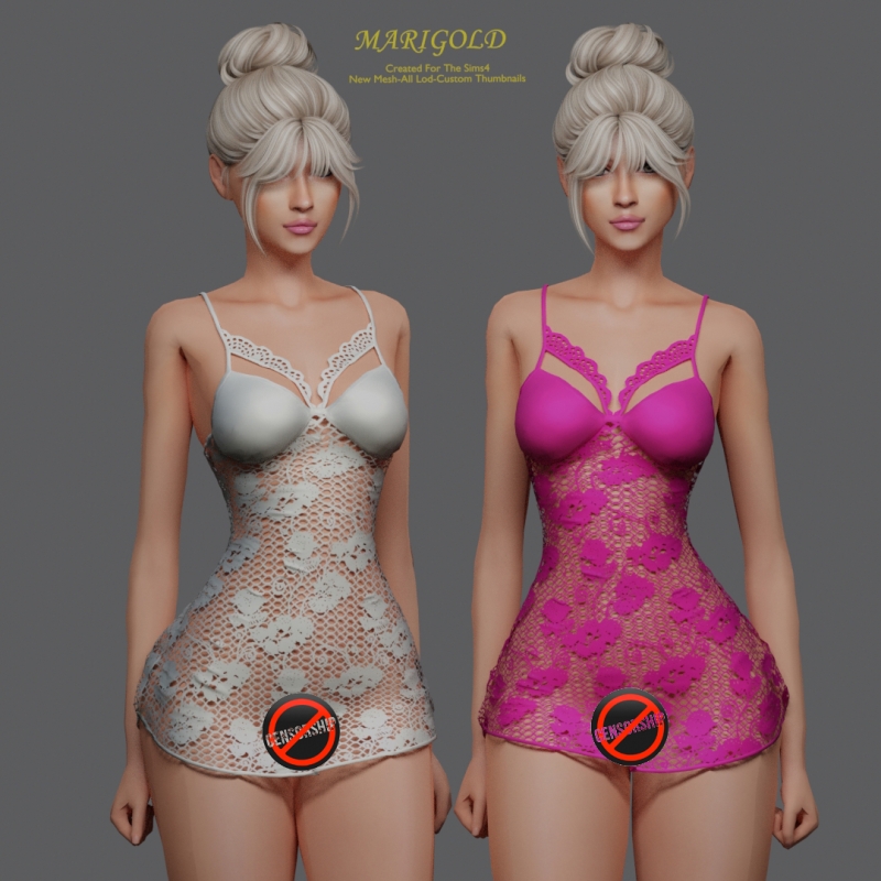 Alpha MARIGOLD TS4_SOFIA DRESS LACE by marigoldsims - The Sims 4 Custom Content