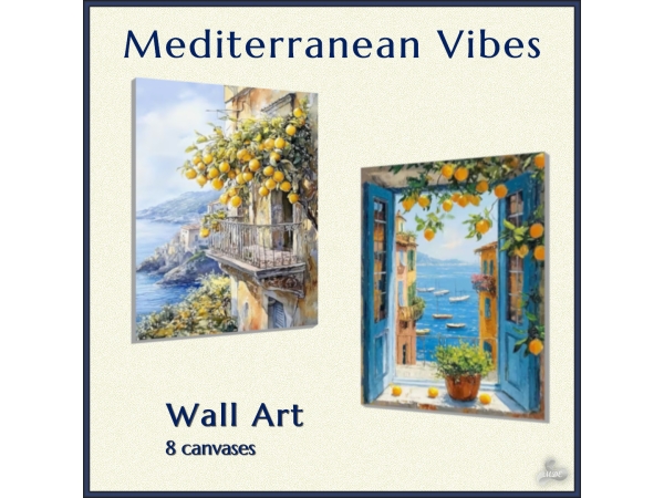Maxis Match Mediterranean Vibes Wall Art - The Sims 4 Custom Content