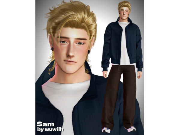Alpha Sam 1 outfit Stardew Valley by wuwiih01 - The Sims 4 Custom Content