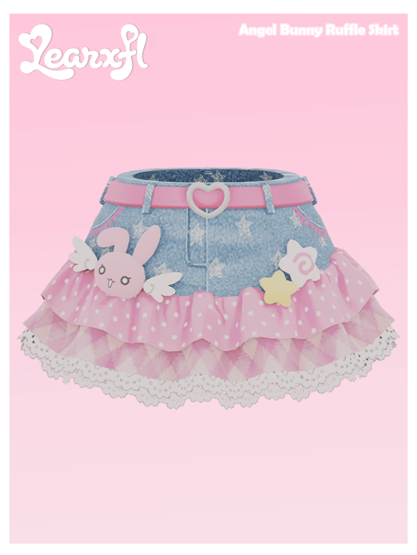 Mix 3 Angel Bunny Ruffle Skirt ANIME BTM 44 by simsfinds - The Sims 4 Custom Content