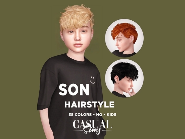 Alpha Son Hairstyle Children - The Sims 4 Custom Content