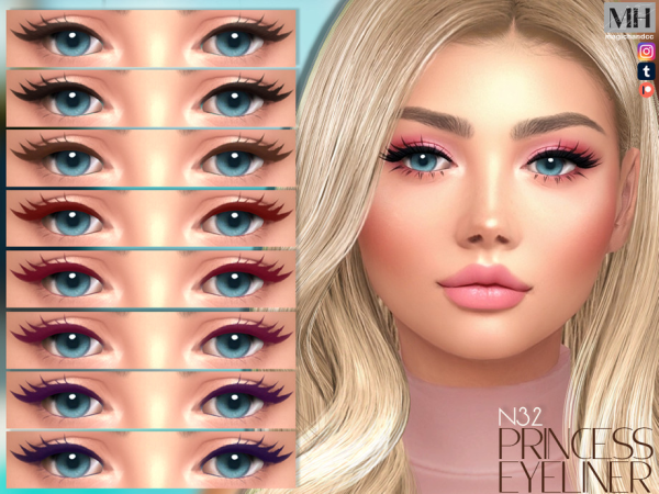 Alpha Princess Eyeliner Patreon by MagicHand - The Sims 4 Custom Content