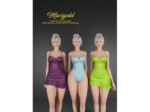 Alpha MARIGOLD TS4_FLORA - The Sims 4 Custom Content