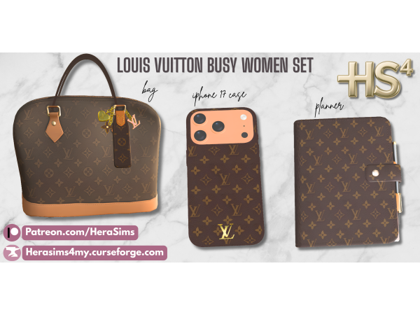 Alpha Louis Vuitton Busy women set - The Sims 4 Custom Content