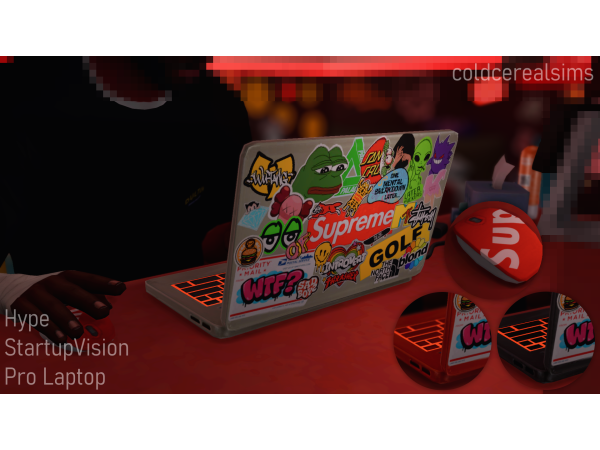 Mix Hype Laptop by coldcerealsims - The Sims 4 Custom Content