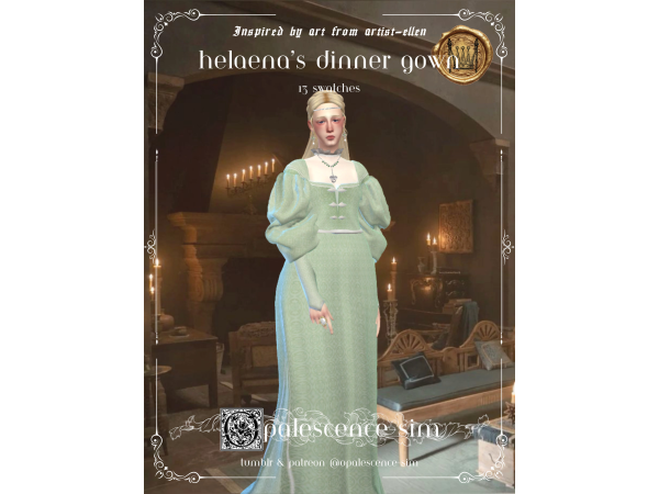 Maxis Match Helaena's Dinner Gown by opalescence - The Sims 4 Custom Content