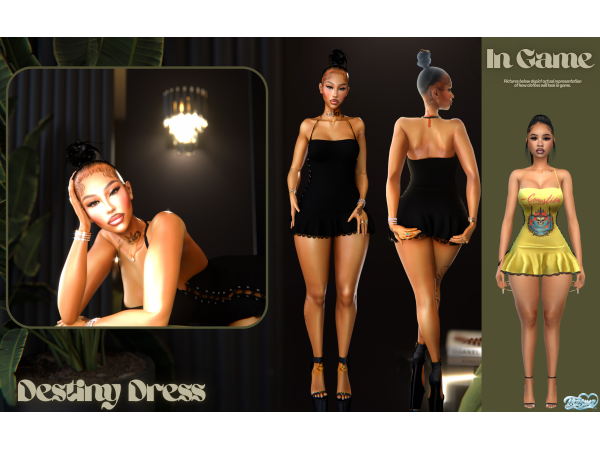 Alpha Destiny Dress by TBZSimz - The Sims 4 Custom Content