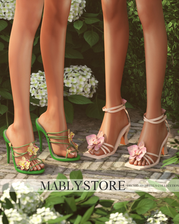 Alpha ORCHID HIGHHEELS by simsfinds - The Sims 4 Custom Content