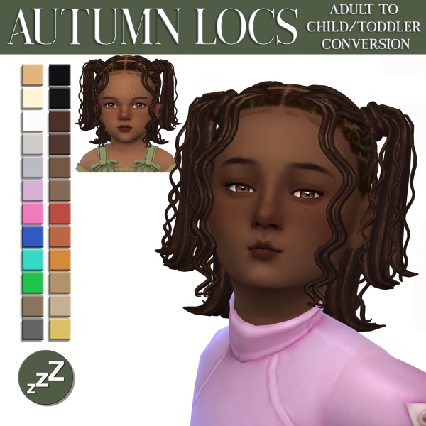 Maxis Match Autumn Locs Hair Conversion by simsfinds - The Sims 4 Custom Content