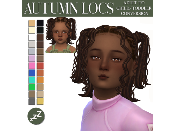 Maxis Match Autumn Locs Hair Conversion by sleepyz - The Sims 4 Custom Content