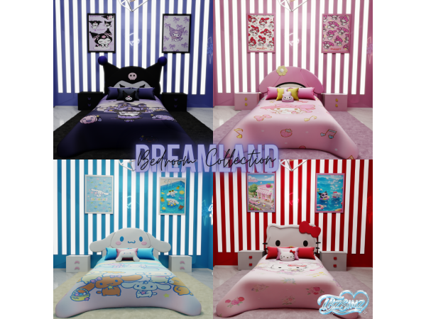 Alpha Dreamland Bedroom Collection by TBZSimz - The Sims 4 Custom Content