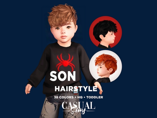Alpha Son Hairstyle Toddlers - The Sims 4 Custom Content